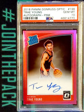 TRAE YOUNG 2018-19 OPTIC PINK PRIZM AUTO ROOKIE #/25 PSA 10 AUTOGRAPH GEM HAWKS